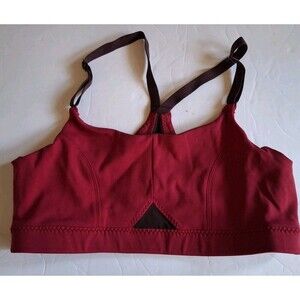 Athleta Sports Bra Size Medium Red Black Adjustable Racerback  Sports Yoga